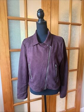 Vigoss Plum Suede Moto Jacket